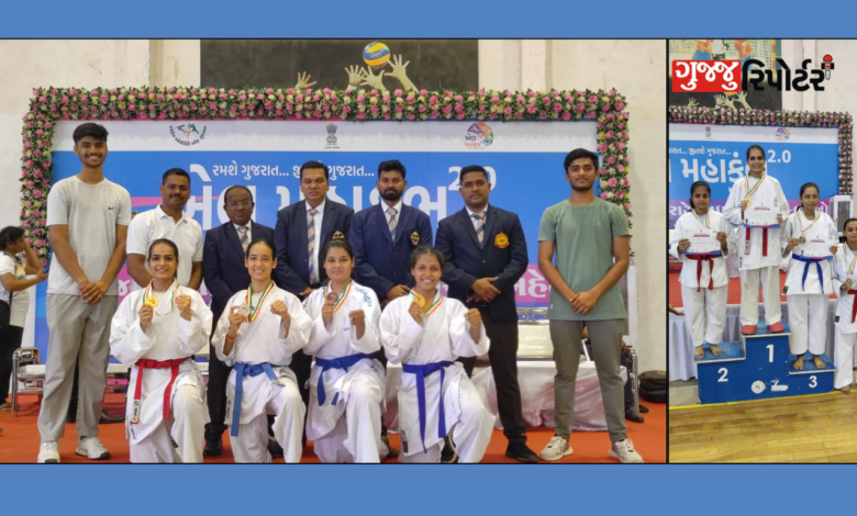 Sportsmen from Surat shone in the Khel Mahakumbh Karate competition