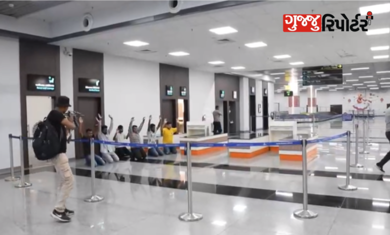 Surat District Disaster Authority conducts mock drill on plane hijacking at Surat Airport
