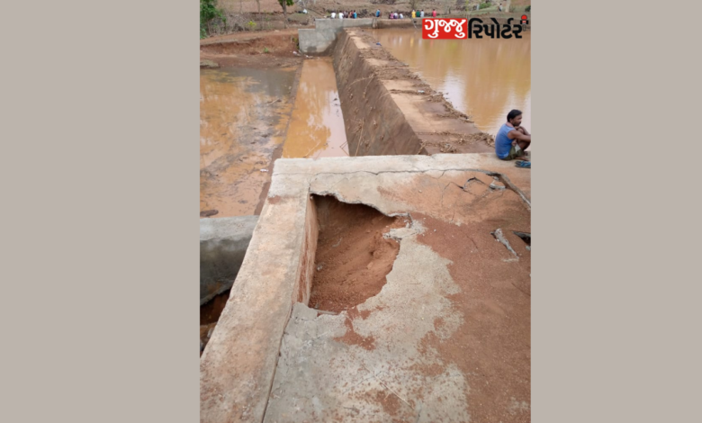 Leakage again in recently repaired check dam at Nanidabar village Daman Ganga Weir-2 section corruption exposed