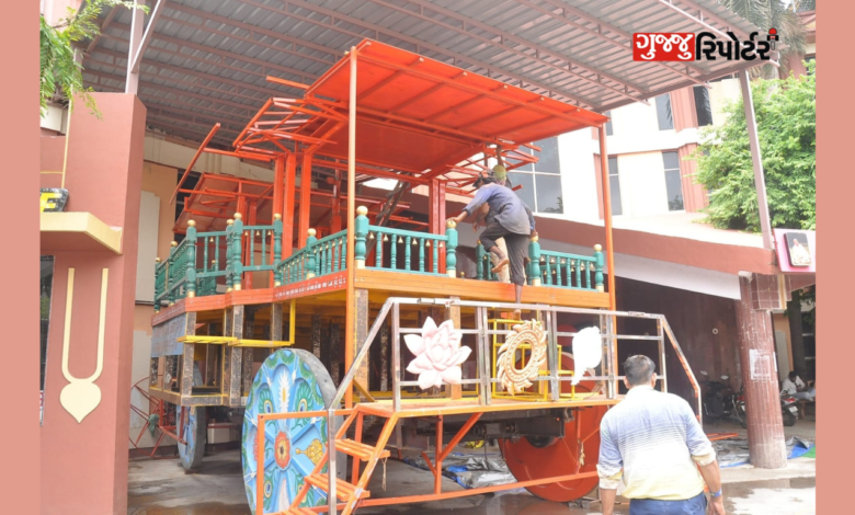 The work of making Lord Jagannath's chariot started