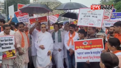 A huge rally organized by the Vishwa Hindu Parishad