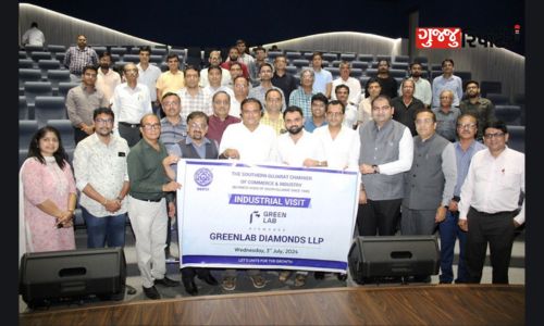 A delegation of The Southern Gujarat Chamber of Commerce and Industry paid an industrial visit to Green Lab Diamonds LLP.
