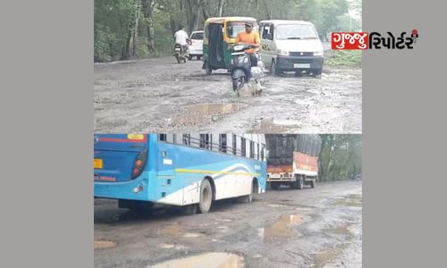 The state highway connecting Ankleshwar to Maharashtra is in a worse condition